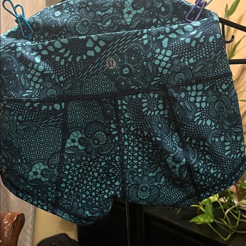 lululemon athletica Teal Patterned Athletic Shorts